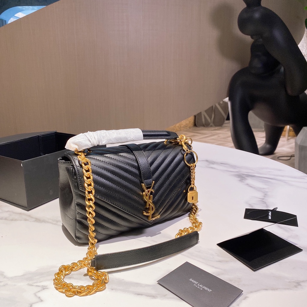 小仙女二手 Saint Laurent 聖羅蘭 Ysl Niki 中款翻蓋郵差包雙鏈風琴包小香流浪包 蝦皮購物