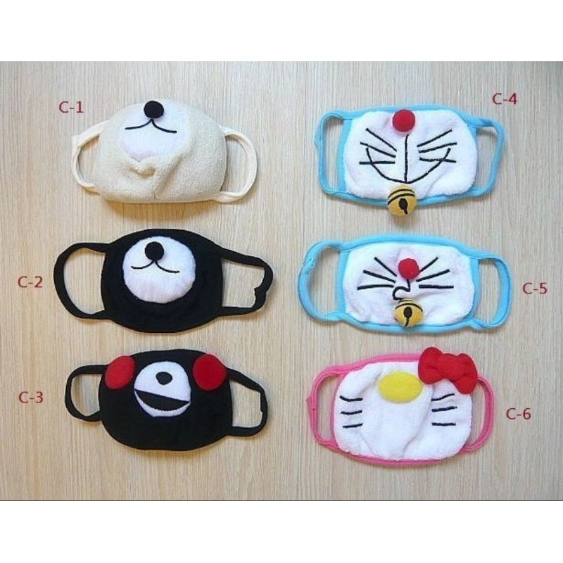 凱蒂貓Hello Kitty/熊本縣熊本熊Kumamon/機器貓小叮噹多拉a夢DORAEMON 卡通造型口罩