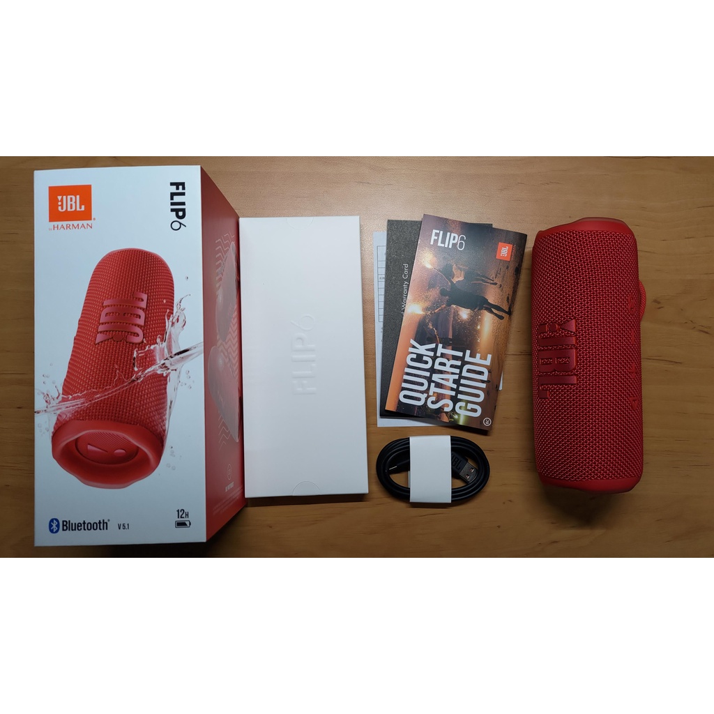 中古品近全新 原廠盒裝 JBL FLIP 6 FLIP6 紅色 IP67 防塵防水 隨身喇叭 藍牙喇叭 藍芽 日本公司貨