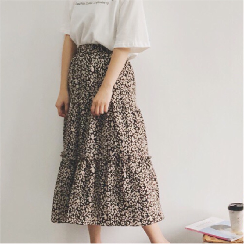 （保留中）轉賣💕韓版 爆款超夯顯瘦豹紋雪紡蛋糕裙