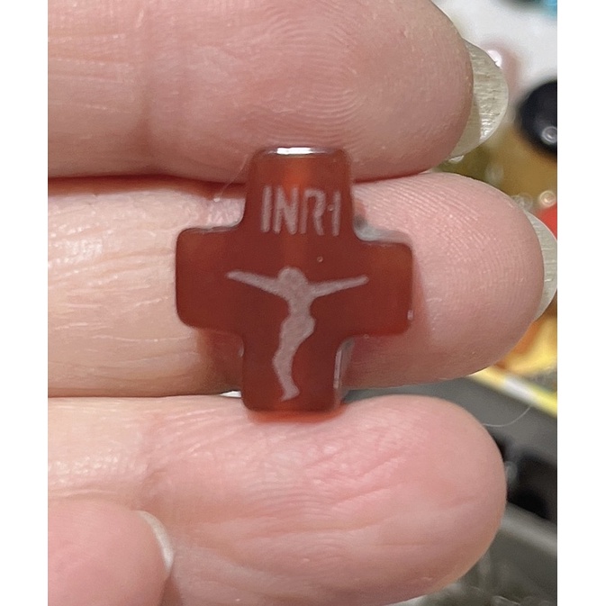 K天然三色瑪瑙玉髓中孔十字架diy配件 蝦皮購物