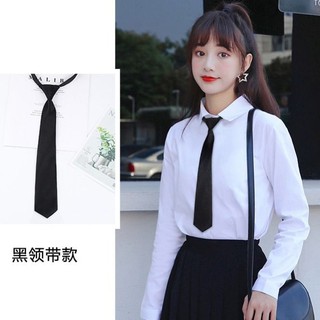 山吹小姐襯衣女蝴蝶結寬松系帶韓版學生學院風工作職業長袖領帶正裝白襯衫 蝦皮購物