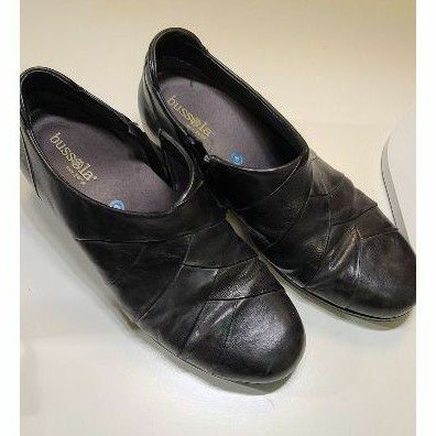 bussola 真皮黑色編織紋中低跟鞋 EU39號