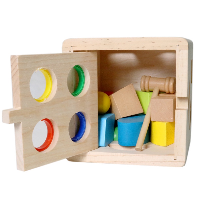 寶寶積木 形狀配對盒 敲球智力盒 顏色認知 形狀認知 積木 智力盒形狀 多孔形狀認知配對 兒童益智玩具 蒙特梭利教具