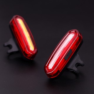 NQY-全新自行車爆亮尾燈：COB LED紅白警示燈 USB充電後車燈 防水腳踏車燈 廣角單車後燈