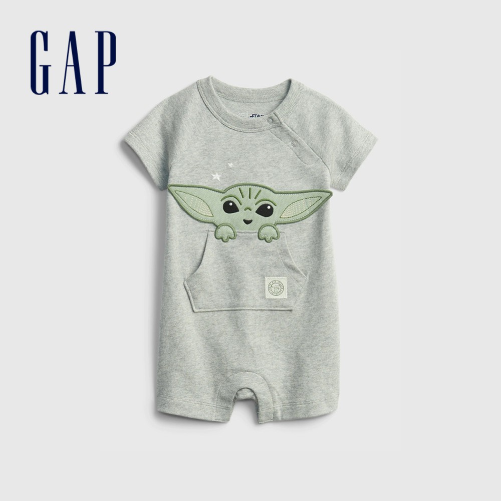 Gap 嬰兒裝 Gap x Star Wars星際大戰聯名 純棉包屁衣-淺灰色(850936)