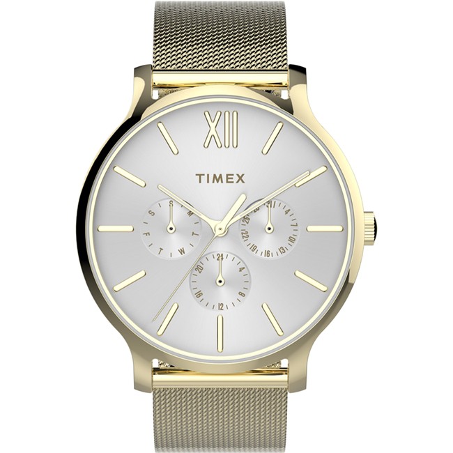 TIMEX天美時復刻系列三眼耀眼金屬光錶 金色(  TXTW2T74600)