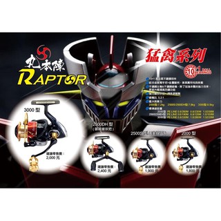 【 頭城東區釣具 】HARIMITSU 丸本陣 - RAPTOP 猛禽 系列 紡車 捲線器