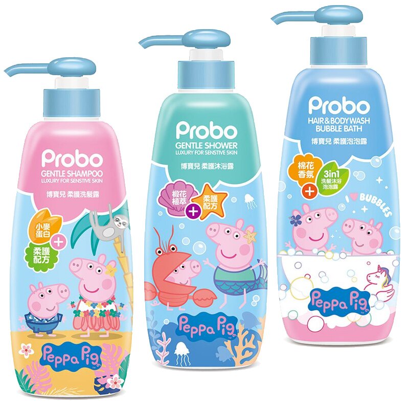 【博寶兒Probo】Peppa Pig 粉紅豬小妹洗沐系列 沐浴乳 洗髮精 泡泡浴 佩佩豬 500ml