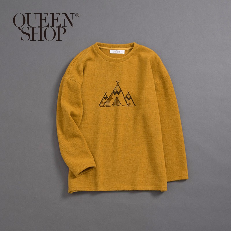 QUEENSHOP【01037567】女裝 親子系列帳棚印花磨毛上衣＊現+預＊