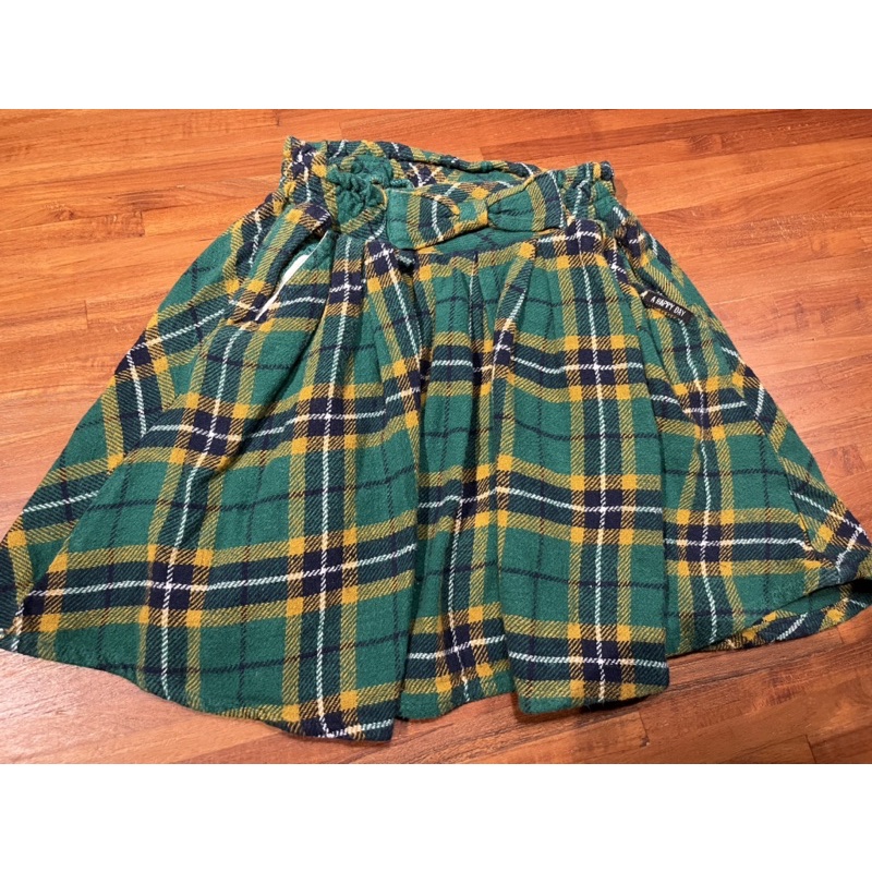 BREEZE Bit’z日本專櫃童裝110cm黃綠蘇格蘭格紋短裙.二手童裝