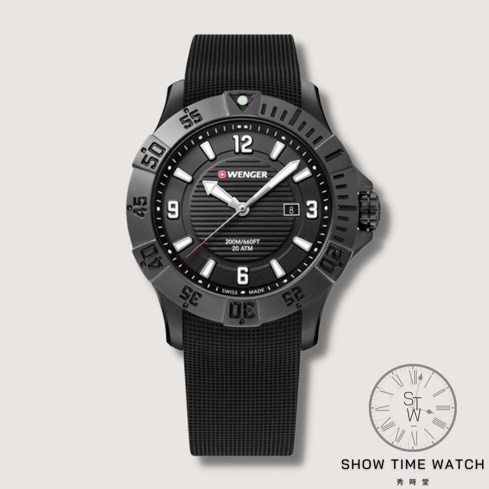 WENGER 瑞士威格 Seaforce 海軍悍將200米 潛水腕錶-矽膠/黑 01.0641.134 [ 秀時堂 ]