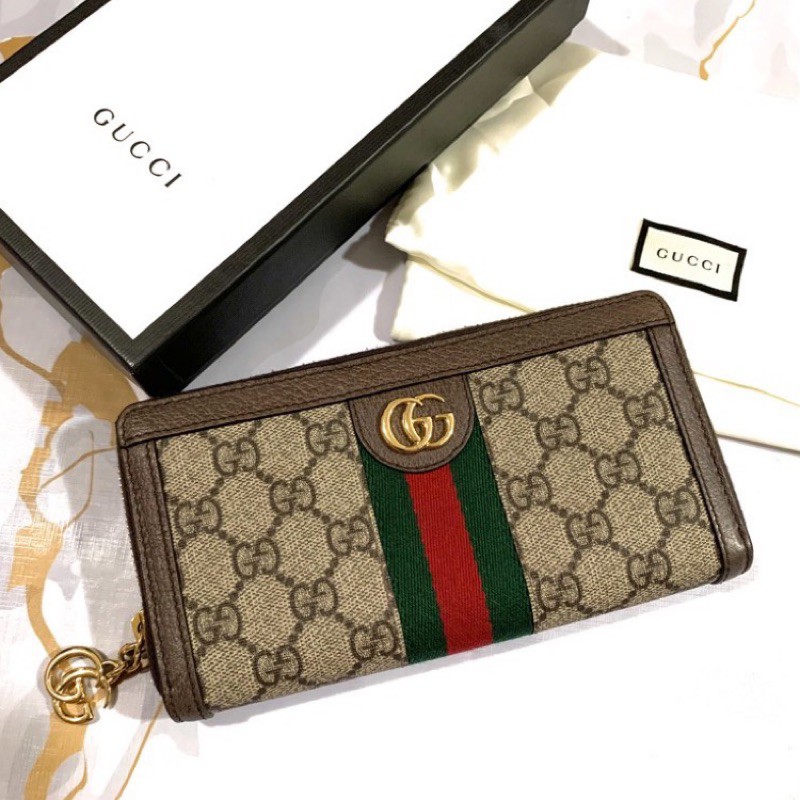 ❤️甜價 GUCCI 長夾 二手 正品 皮夾 錢包 拉鍊 ㄇ型 台南 包 包包 購證 近 全新 Ophidia 馬夢