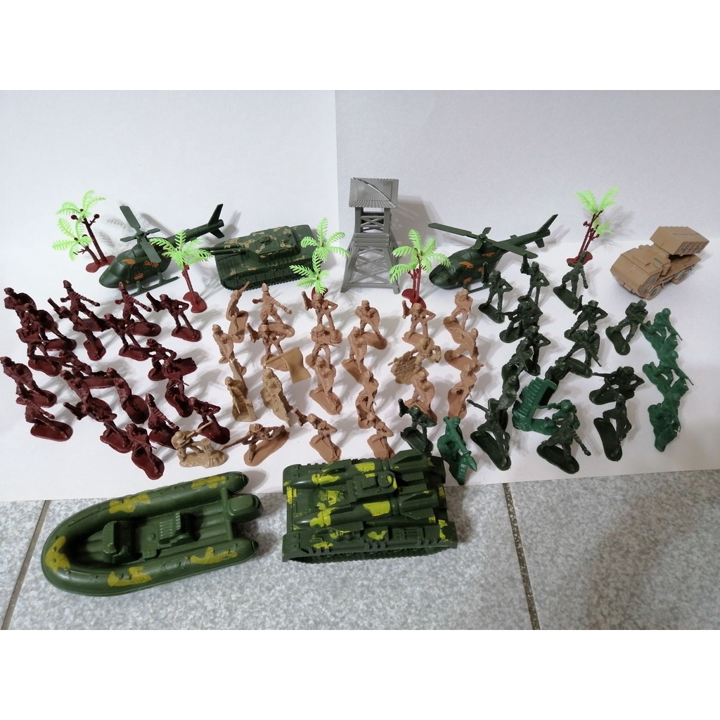 (現貨) 小士兵軍人模型 小戰士兒童益智玩具士兵懷舊小兵人模型一組