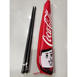 全新 掰掰啾啾 可口可樂 Coca Cola環保筷 木頭筷子 筷套組 /米奇二截式筷盒組 戶外折疊筷子 旅行用 兒童可
