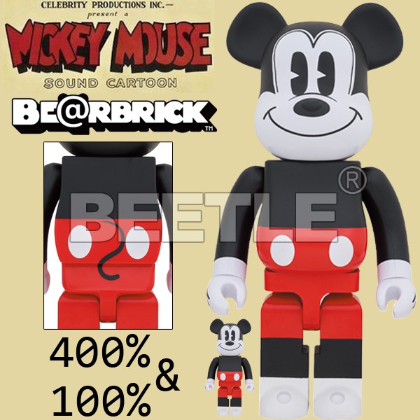 BEETLE BE@RBRICK 米奇 紅褲 MICKEY MOUSE R&amp;W 2020 庫柏力克熊 100% 400%