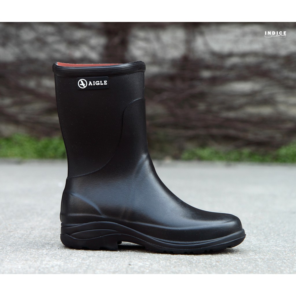 🇫🇷法國製造 AIGLE Rboot 經典手工短筒女性雨靴 時尚黑