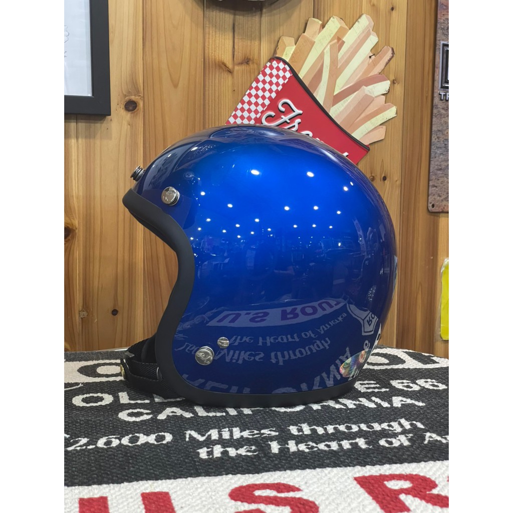 (Gallop)台灣製造 半罩式安全帽 寶藍色 復古素色款-共30色 蛋型完美比例 窄版小帽體S~XL