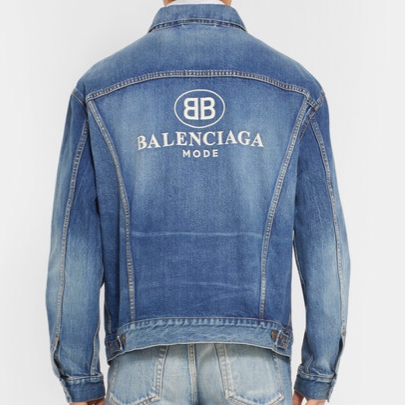 英國代購🇬🇧（男）巴黎世家BALENCIAGA Denim Jacket logo 刺繡牛仔外套潘瑋柏著用| 蝦皮購物