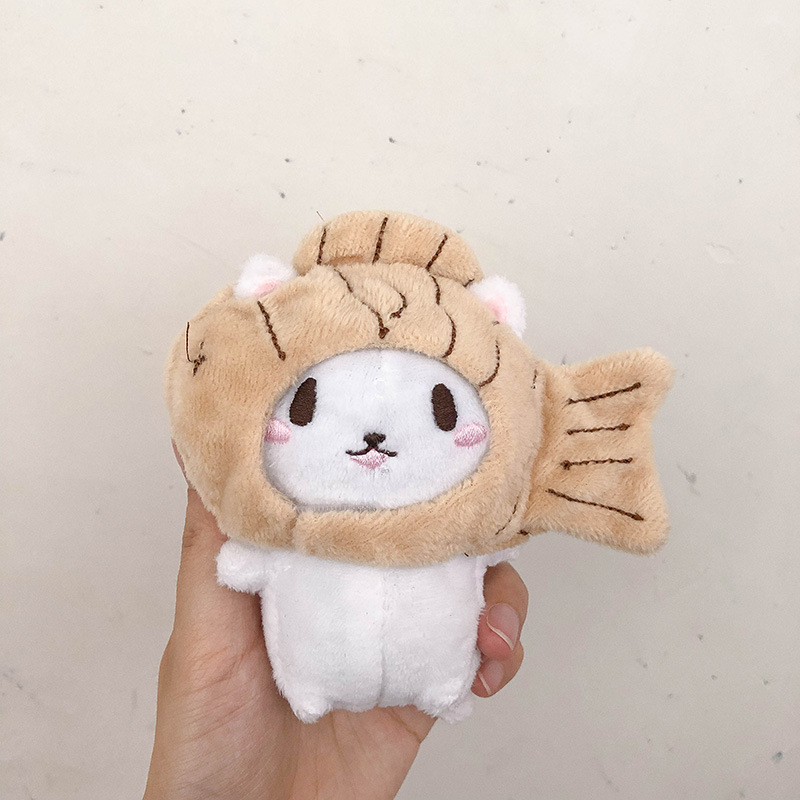 星奈斯 韓國ins 同款鯛魚燒頭套網紅萌貓咪毛絨公仔玩偶掛件包包配飾娃娃鑰匙扣 蝦皮購物