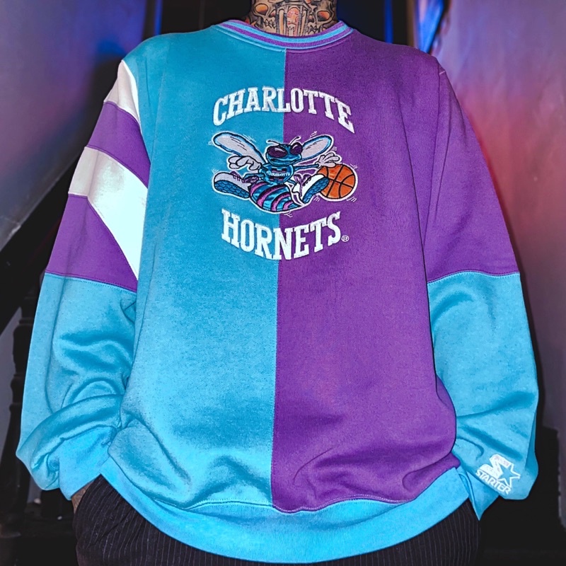 派駁古著 / Vintage Starter NBA 90s Charlotte hornets sweatshirt