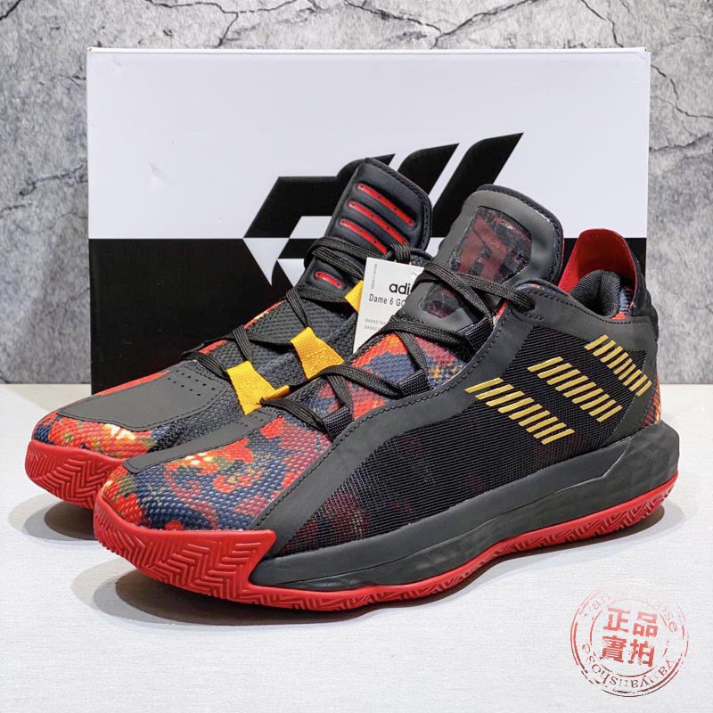 【免運出清】adidas籃球鞋 Dame 6 GCA CNY 黑紅金 Damian Lillard低筒 透氣FW5445