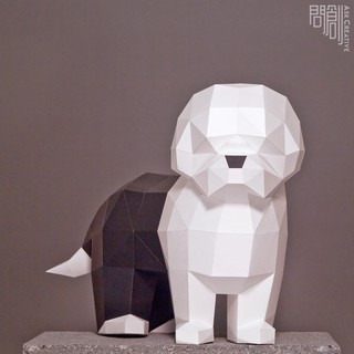 問創設計 DIY手作3D紙模型 禮物 擺飾 寵物 狗狗系列 英國古代牧羊犬