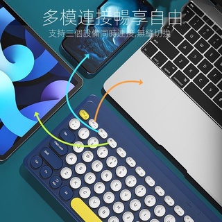 無聲靜音 鍵盤滑鼠組 朋克復古桌機鍵盤組 筆記本電腦 商務鍵盤鍵鼠組 無線鍵盤【官方旗艦店】BOW ipadpro無線