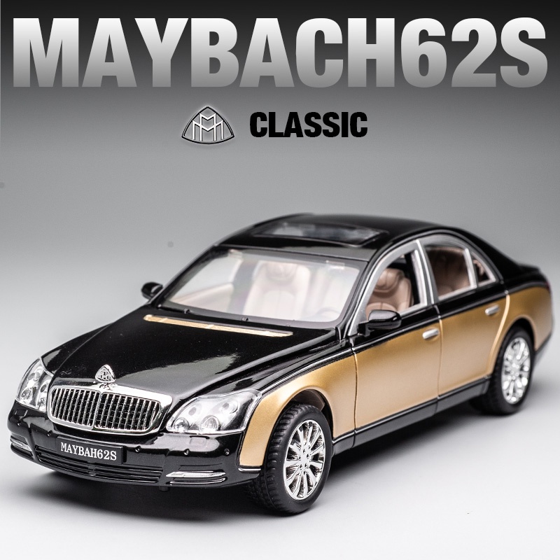 D.1:24 Mercedes Benz MAYBACH 62S 汽車模型合金壓鑄玩具車門可打開汽車卡車