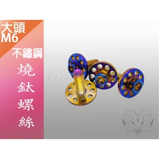 【ODM】鍍鈦螺絲 車牌螺絲 燒鈦螺絲 大頭螺絲 M6 17MM 白鐵螺絲 不鏽鋼螺絲 M6螺絲 造型白鐵螺絲 前土除