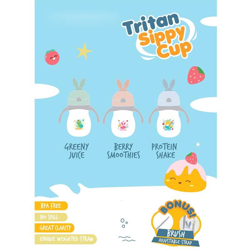 Sugar Baby Tritan 吸管杯兔子奶瓶 270 毫升 9 個月兒童飲水瓶