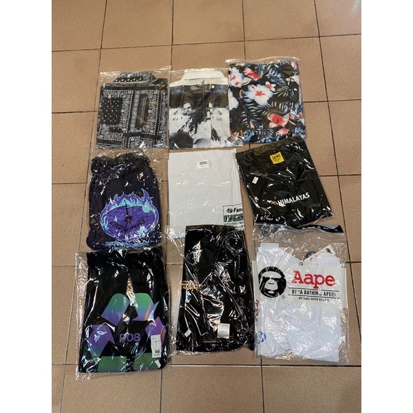 Bape 韓國衣服 火焰 花襯衫