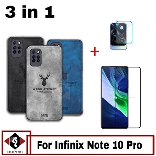 LAYAR 3 合 1 盒裝 Deer Infinix Note 10 Pro Nfc 免費鋼化玻璃螢幕和 Garski