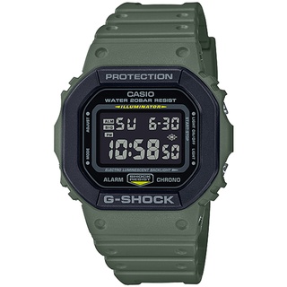 【CASIO】卡西歐 G-SHOCK 街頭軍風雙層錶圈運動電子錶-軍綠 DW-5610SU-3 台灣卡西歐保固一年