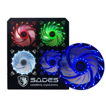 全新 SADES 賽德斯聖甲蟲魔扇 TUBRO 12公分 LED 機殼散熱風扇