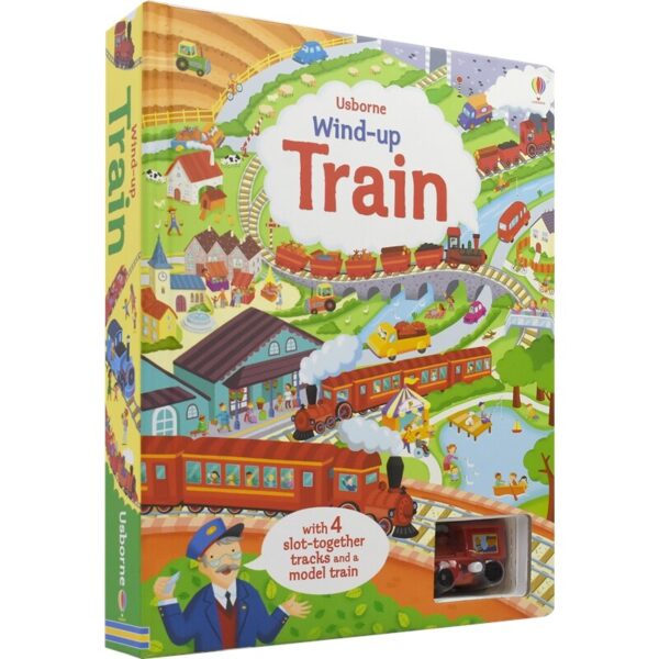 《一點閱讀》英文操作書  Wind-Up Train Book 英文原版繪本 益智玩具 附玩具車*(硬頁書)