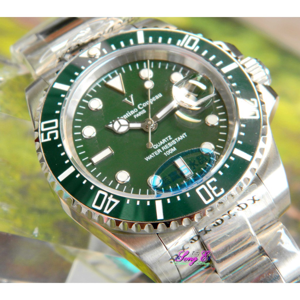 Valentino Coupeau 范倫鐵諾 古柏綠水鬼不鏽鋼防水錶款v61589sg 原廠保固一年 公司貨 蝦皮購物