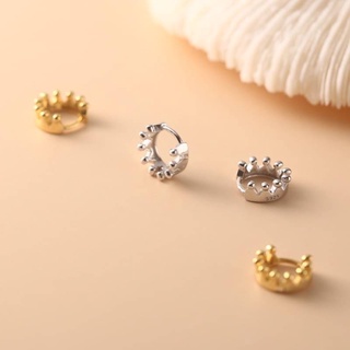 現貨｜LINGLING流行純銀飾品❤️韓國東大門s925皇冠純銀耳扣式耳環 925純銀 皇冠耳扣 純銀耳扣 銀飾