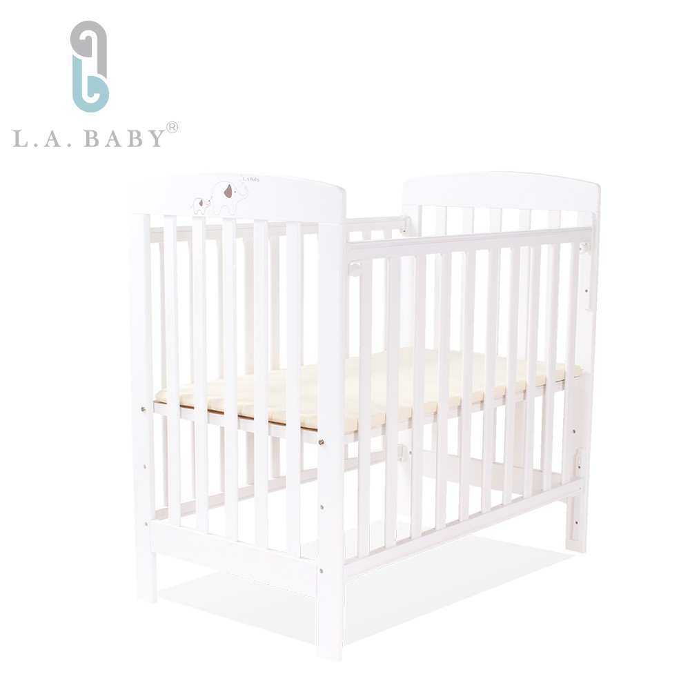 【L.A. Baby】佛羅里達嬰兒小床嬰兒床/實木/原木床(白色 適用育嬰 託嬰中心)