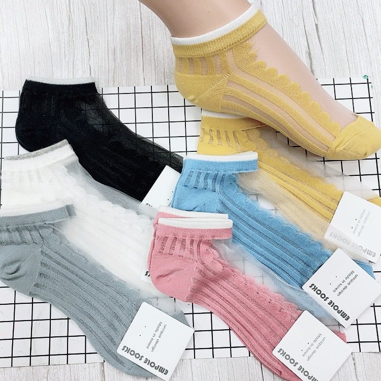 【新品】韓國襪子 條紋 女襪 玻璃襪 透膚襪 隱型襪 船型襪 淑女襪 氣質襪 蕾絲襪 短襪 糖果襪