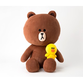 全新正版Line friends熊大莎莉坐姿絨毛玩偶布偶(40cm)