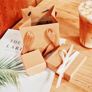 ＊復古文青 牛皮紙 禮品盒🎁 紙袋＊ 紙盒 飾品盒 飾品收納盒 禮物盒 包裝盒 適用：項鍊戒指手鍊手環求婚（現貨）