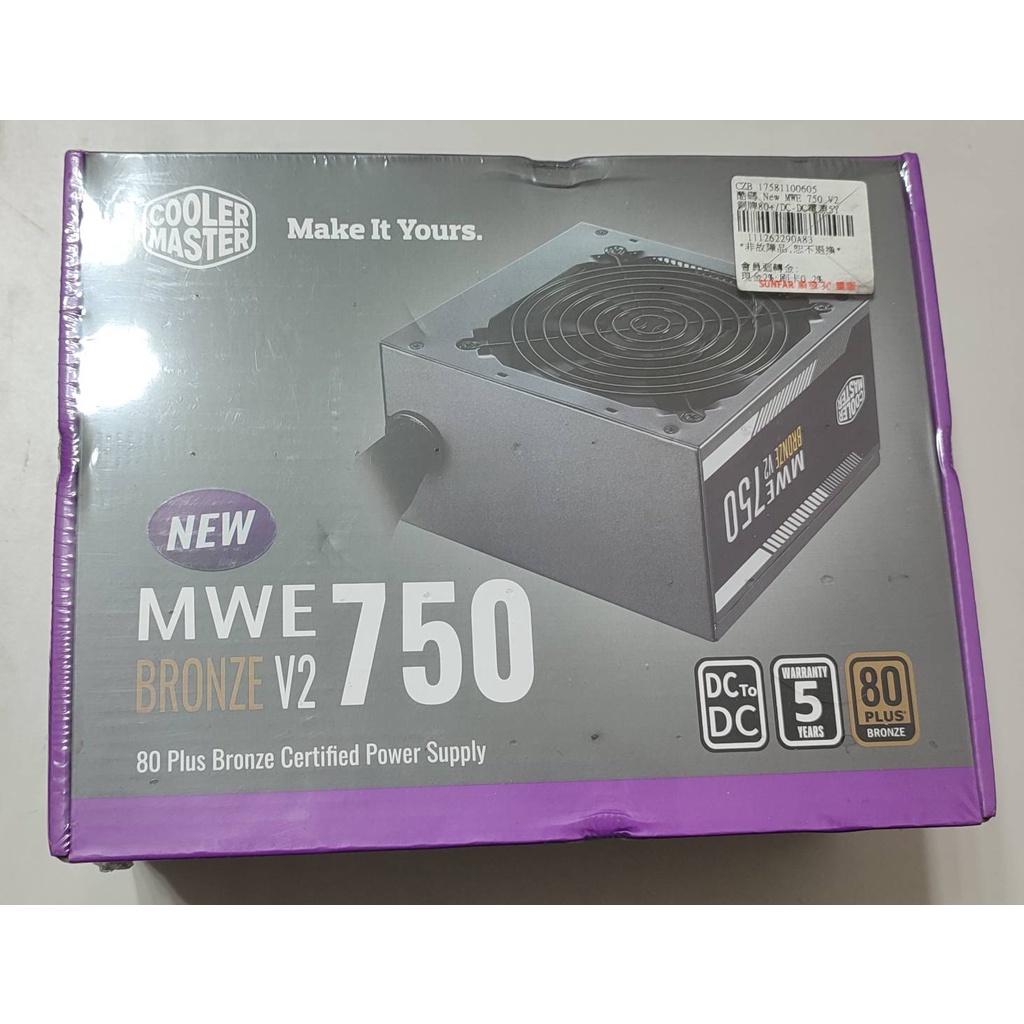 新品 酷瑪 COOLERMASTER NEW MWE 750V2 750W 銅牌80+ 電源供應器