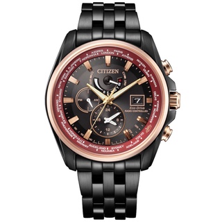 【柏儷鐘錶】 Citizen 星辰錶 紅黑限量 光動能電波三眼腕錶 AT9124-88E