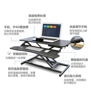 【現貨&下殺價】站立式可升降電腦桌折疊筆記本電腦支架桌上桌移動站立辦公工作臺J7-*