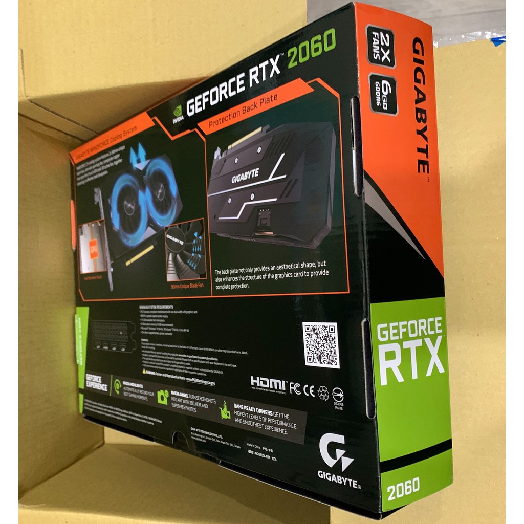 技嘉 GeForce RTX 2060 OC 6G 顯示卡