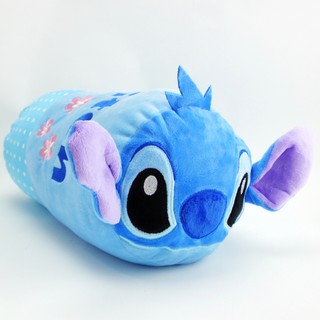 迪士尼 史迪奇 STITCH 水玉點點 電繡 圓柱枕 圓筒抱枕 靠枕 圓枕 午安枕 長枕