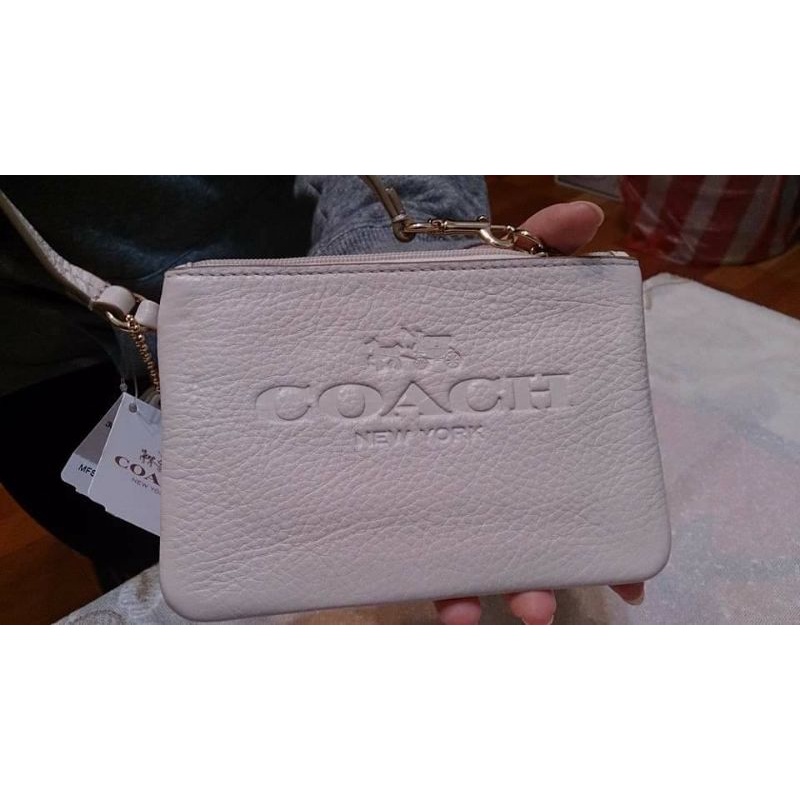 Coach 白色馬車logo手拿包