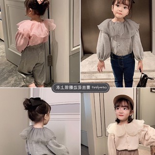 外銷現貨📍韓版女童 中小童 時尚 甜美 蕾絲翻領外套