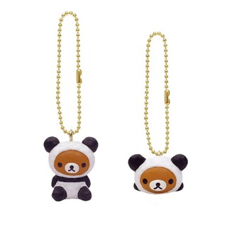 👍日本san-x正版 拉拉熊 懶懶熊 變裝 熊貓裝 熊貓 貓熊 流口水 趴姿 公仔 珠鍊 吊飾 掛飾 鑰匙圈 小吊飾